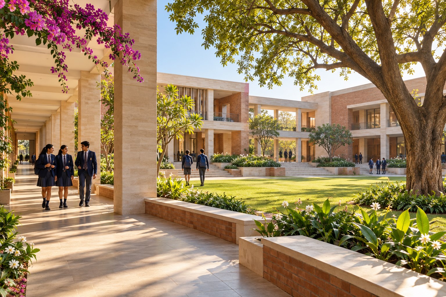 Illustrative school campus architecture